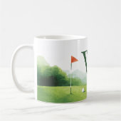 Mug Buggy de golf classique Monogramme personnalisé (Gauche)