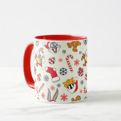 Mug BUGS BUNNY™, DAFFY DUCK™ & Lola Christmas Pattern (Devant gauche)