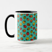 Mug Bugs colorés sur turquoise (Gauche)