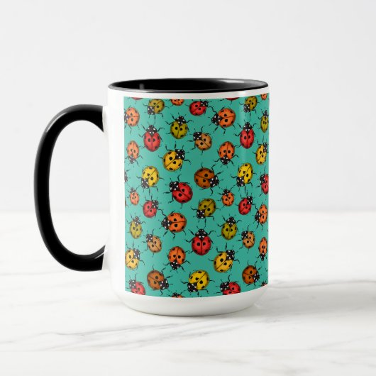Mug Bugs colorés sur turquoise (Gauche)