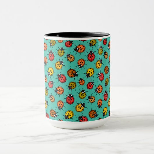 Mug Bugs colorés sur turquoise (Centre)