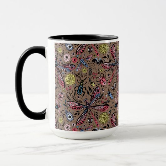 Mug Bugs de Doodle sur mocha brown (Gauche)