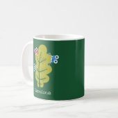 Mug Bugs de feuilles vertes Kawaii mignon Nom des enfa (Devant gauche)