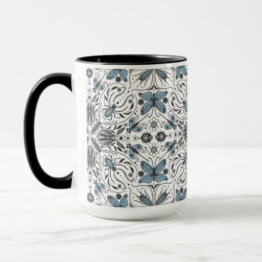 Mug Bugs, noir et bleu (Gauche)