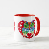 Mug Búho colorido, amor (Devant droit)