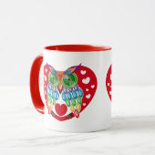 Mug Búho colorido, amor (Devant gauche)