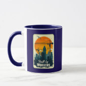 Mug Built by Workers Retro Labor Day Shirt (Gauche)