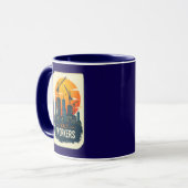 Mug Built by Workers Vintage Construction Design (Devant gauche)