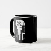 Mug Built on Hustle City Skyline Minimalist Design (Devant gauche)