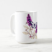 Mug Buisson de papillon magenta (Devant gauche)