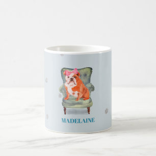 Mug Bull Chien Blue Silver Personal