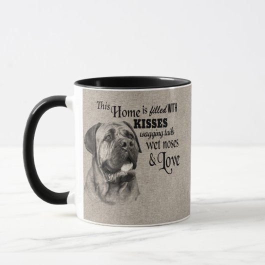 Mug Bull Mastiff vintage portrait citation mignonne (Gauche)