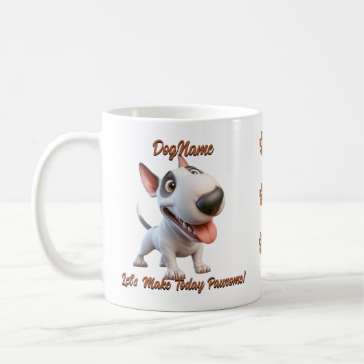 Mug Bull Terrier - Ajouter le nom du chien, modifier l (Gauche)