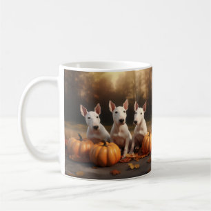 Mug Bull Terrier Chiot Automne Citrouille de plaisir
