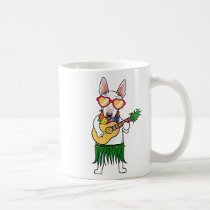 Mug Bull Terrier Costume hawaïen Jouer Ukulele Summ