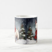 Mug Bull Terrier dans la neige de Noël (Centre)