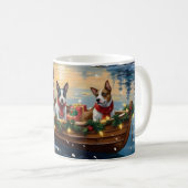 Mug Bull Terrier Noël Bateau Fêtes (Devant droit)