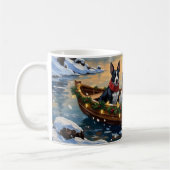 Mug Bull Terrier Noël Bateau Fêtes (Gauche)
