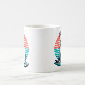 Mug Bull terrier sur une carte surf style rétro des an (Centre)