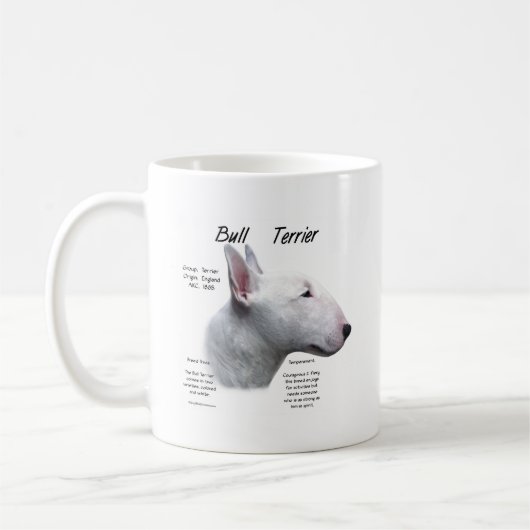 Mug Bull Terrier (wht) Historique Conception (Gauche)