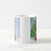 Mug Bulldog anglais en neige avec cadeaux de Noël (Centre)