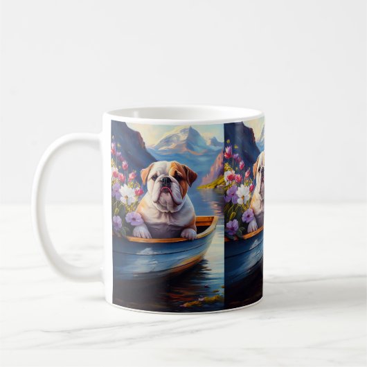 Mug Bulldog anglais sur une pagaie : une aventure Pitt (Gauche)