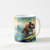 Mug Bulldog Beach Surf Peinture (Devant droit)
