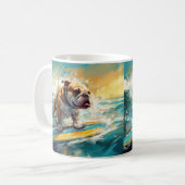 Mug Bulldog Beach Surf Peinture (Devant gauche)