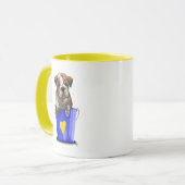 Mug Bulldog Bucket Of Love Blue (Devant gauche)