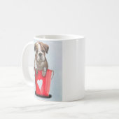 Mug Bulldog Bucket Of Love Red 2 (Devant gauche)
