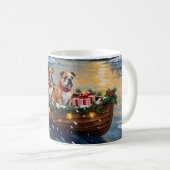 Mug Bulldog Christmas Boat Holiday (Devant droit)