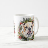 Mug Bulldog Christmas Wreath Festive Pup (Devant droit)