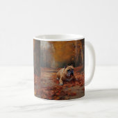 Mug Bulldog en automne Feuilles automne Inspire (Devant droit)