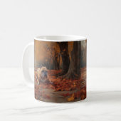 Mug Bulldog en automne Feuilles automne Inspire (Devant gauche)