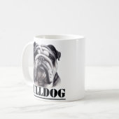 Mug Bulldog en noir et blanc (Devant gauche)