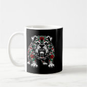 Mug Bulldog Floral Red Rose Mens Womens  (Gauche)
