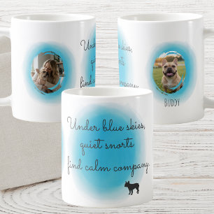 Mug Bulldog français bleu pastel aquarelle - Sur mesur