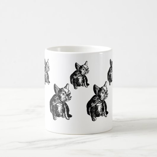 Mug Bulldog Français Chien Chien Chien Chien Tiré Art (Centre)