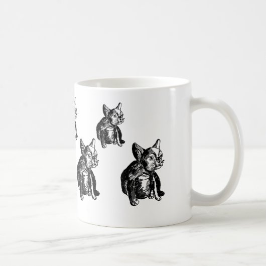 Mug Bulldog Français Chien Chien Chien Chien Tiré Art (Droite)