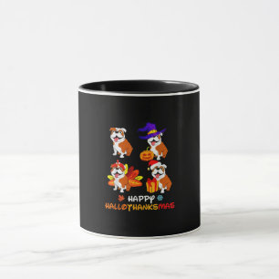 Mug Bulldog Halloween Et Joyeux Noël Happy Hallot