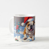 Mug Bulldog Noël Festival scène de neige (Devant gauche)
