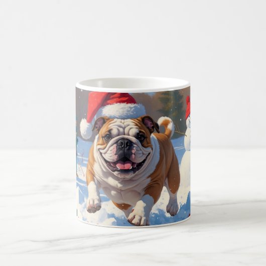 Mug Bulldog Noël Festival scène de neige (Centre)