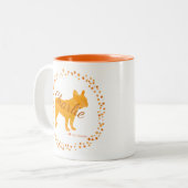 Mug Bulldog personnalisé Pastel Orange cadeau (Devant gauche)