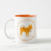 Mug Bulldog personnalisé Pastel Orange cadeau (Gauche)