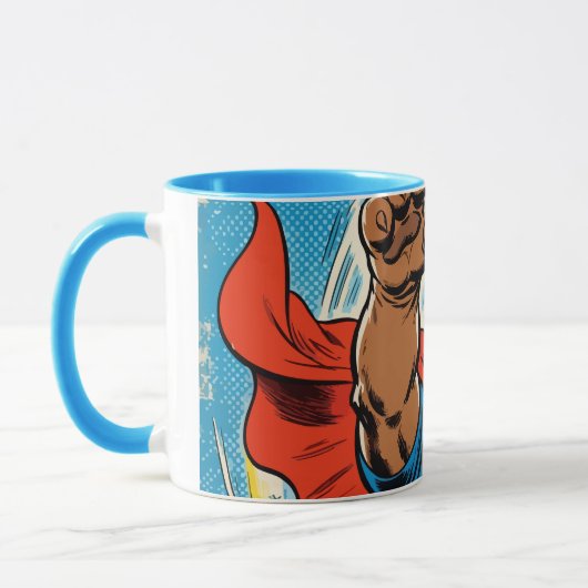 Mug Bulldog Superhero Flying with Cape (Gauche)