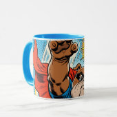 Mug Bulldog Superhero Flying with Cape (Devant gauche)