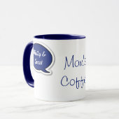 Mug Bulle bleu-foncé personnalisée de la parole (Devant gauche)