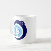 Mug bulle bleue d'hillary clinton (Devant gauche)