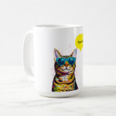 Mug Bulle de dialogue de chat drôle design (Devant gauche)