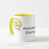 Mug Bulle jaune personnalisée de la parole (Devant gauche)